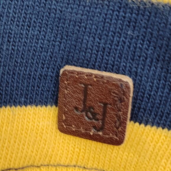 Janie and Jack Polo Shirt Size 3 to 6 Yellow and Blue with White Collar & Cuffs - Picture 3 of 5